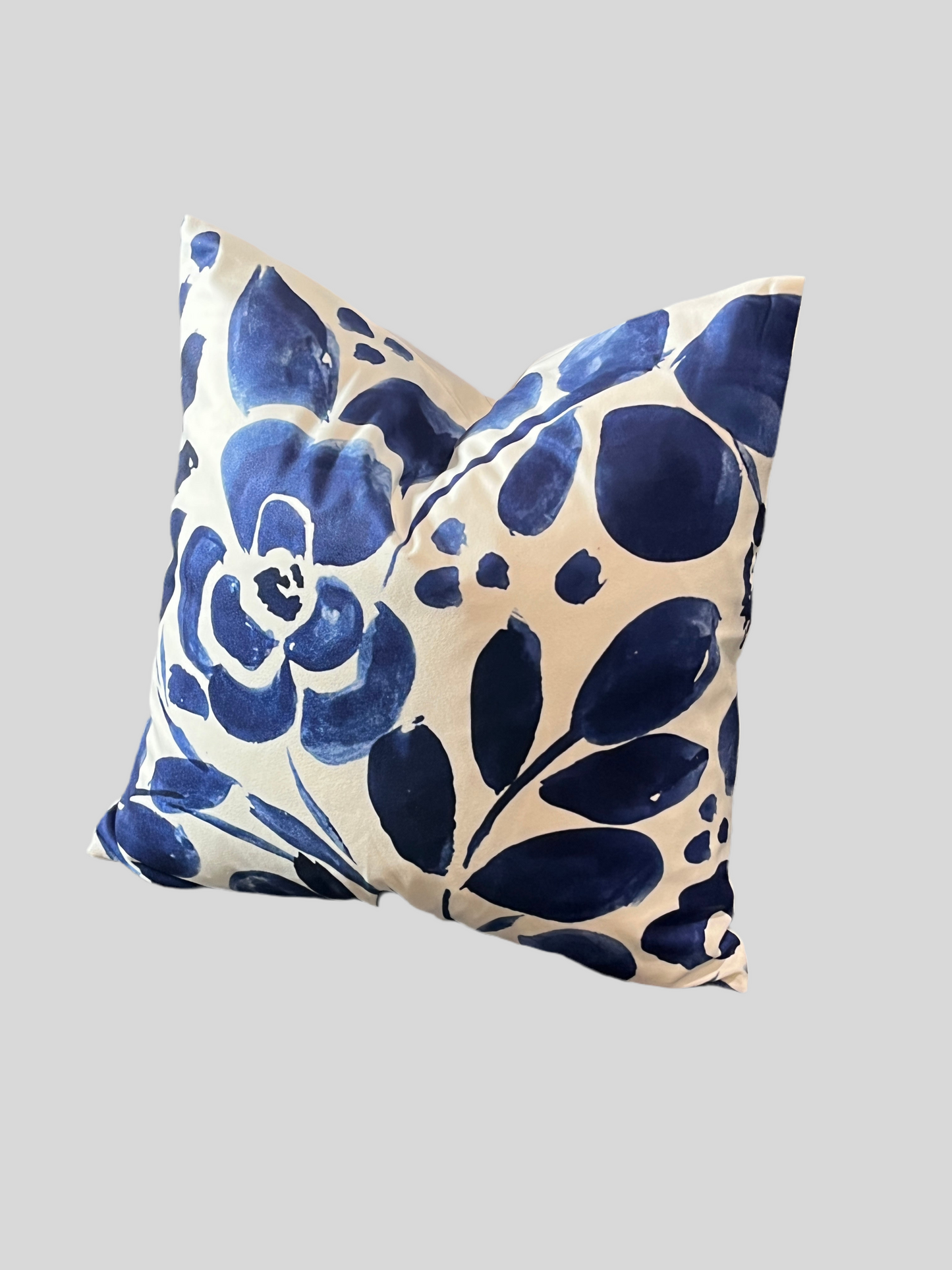Brushstroke Blossom Blue Cushion Cover – 45x45cm