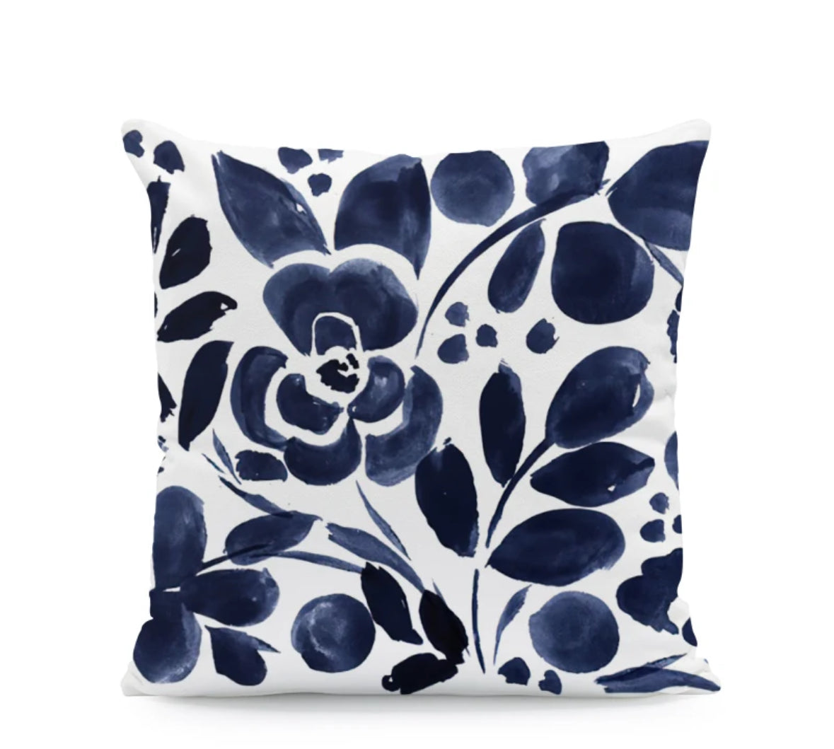 Brushstroke Blossom Blue Cushion Cover – 45x45cm