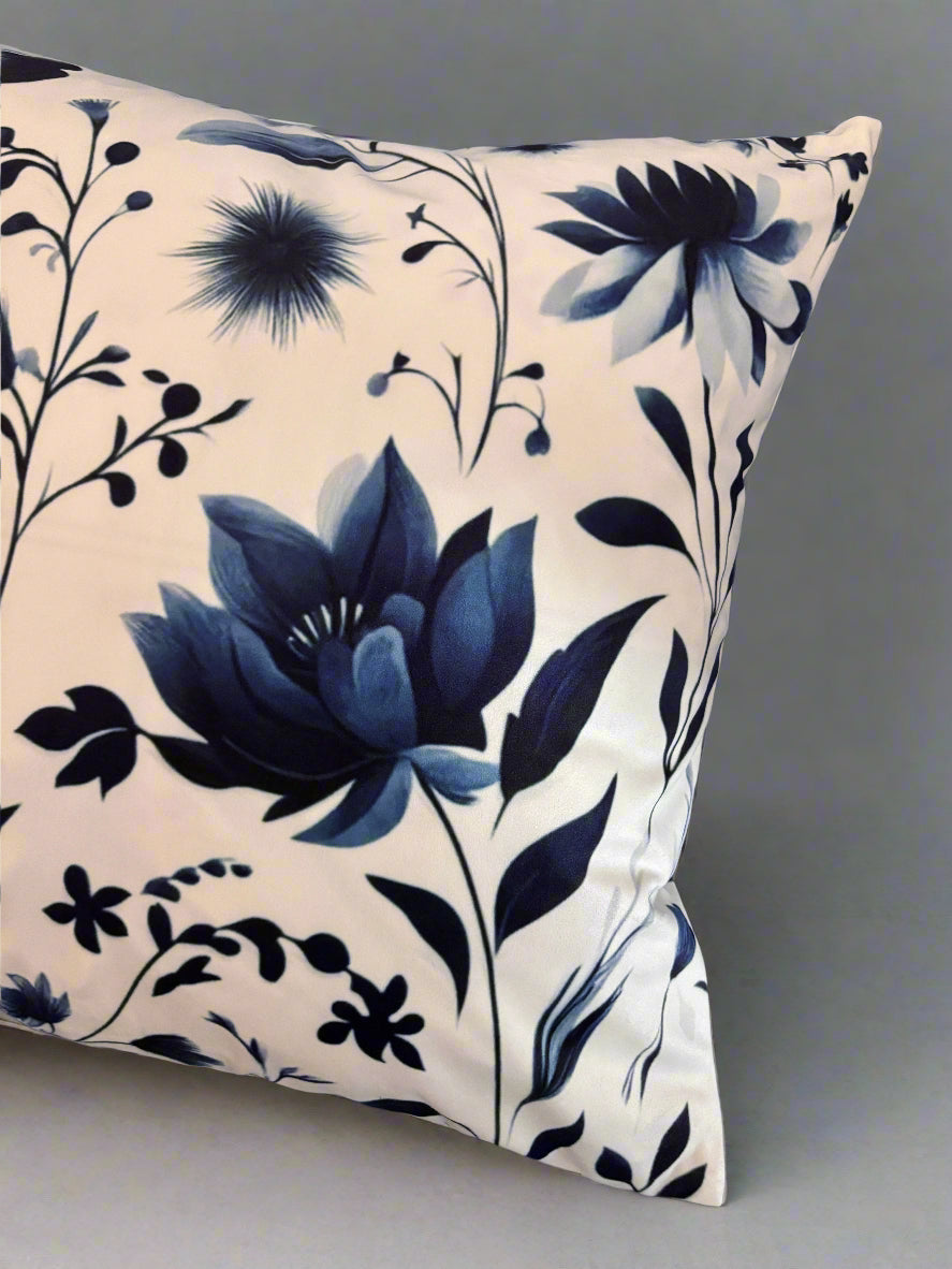 Porcelain Bloom Meadow Cushion Cover – 45x45cm