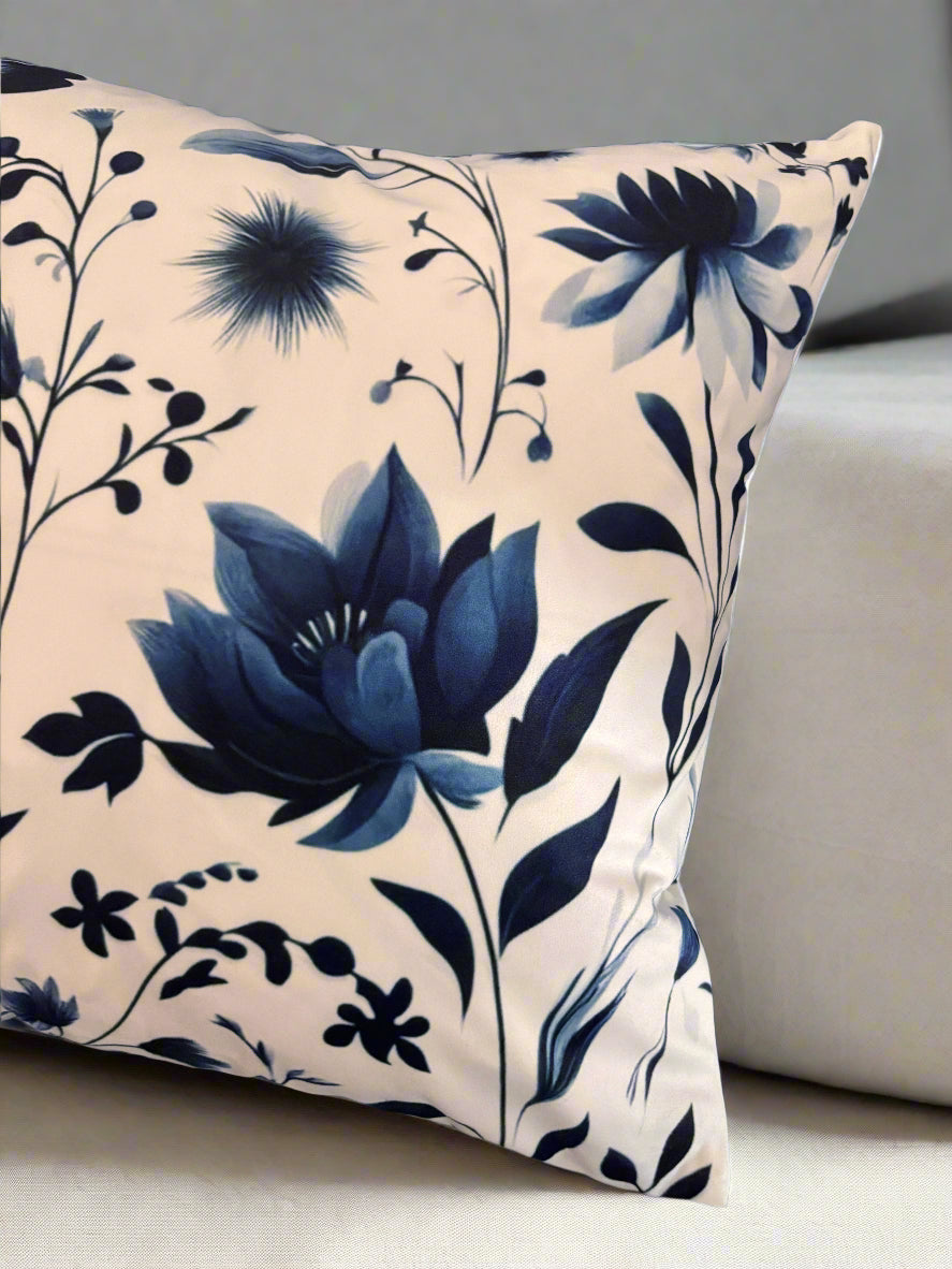 Porcelain Bloom Meadow Cushion Cover – 45x45cm
