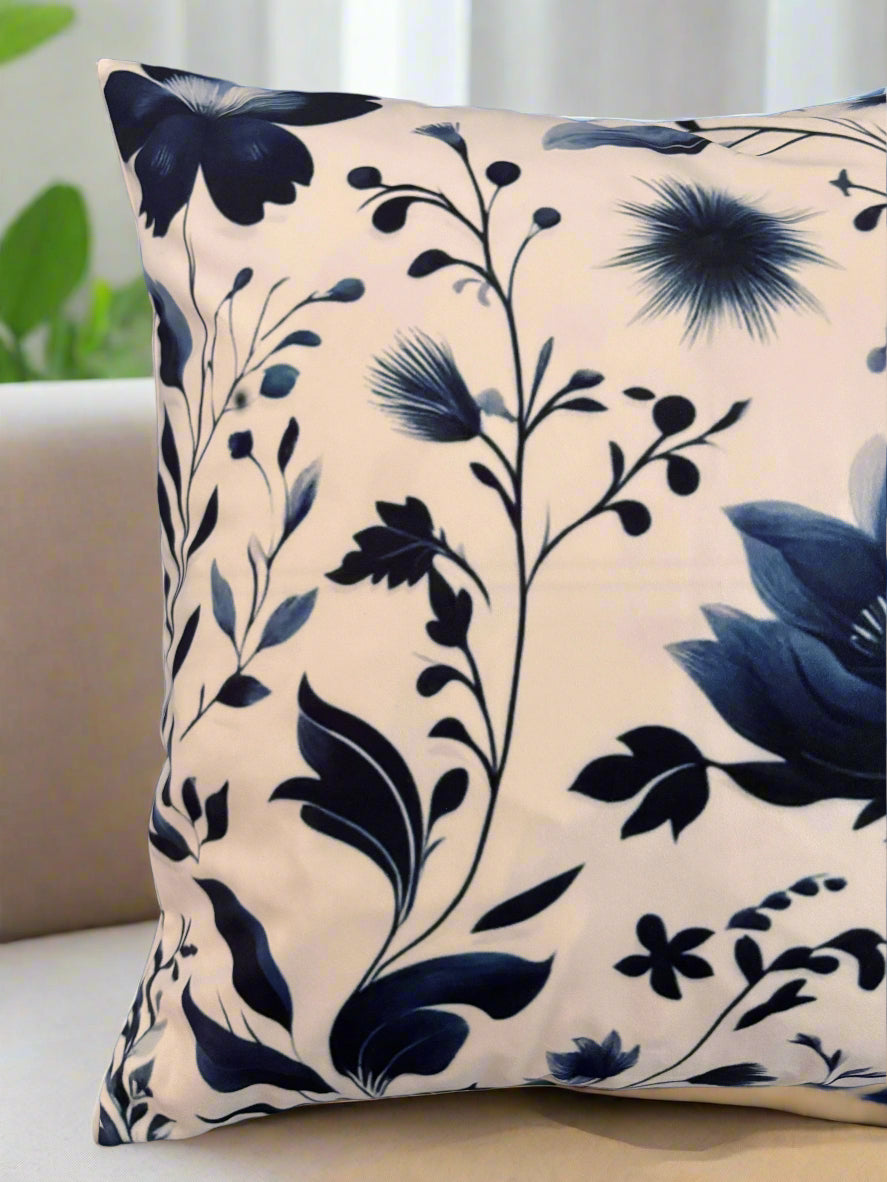 Porcelain Bloom Meadow Cushion Cover – 45x45cm