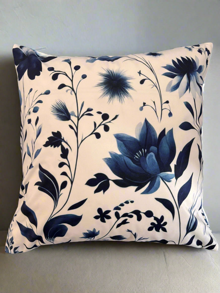 Porcelain Bloom Meadow Cushion Cover – 45x45cm