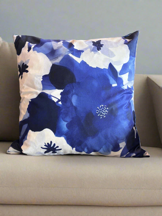 Midnight Blue Floral Cushion Cover – 45x45cm