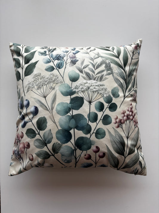 Sage Green Floral Cushion Cover – 45x45cm