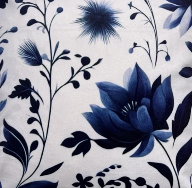 Porcelain Bloom Meadow Cushion Cover – 45x45cm