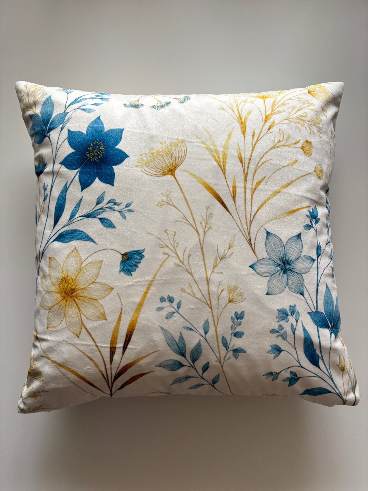 Golden Meadow Floral Cushion Cover – 45x45cm