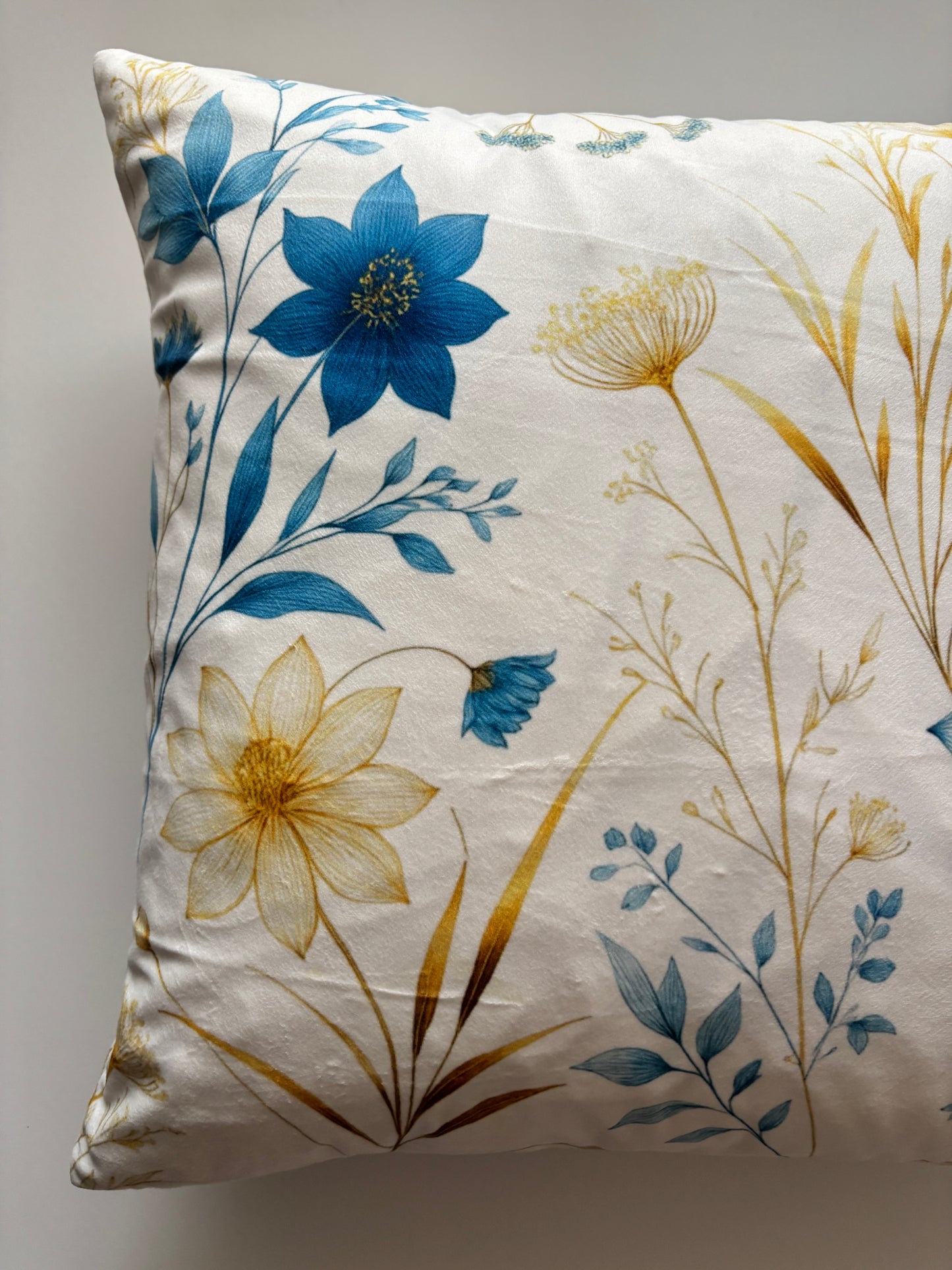 Golden Meadow Floral Cushion Cover – 45x45cm