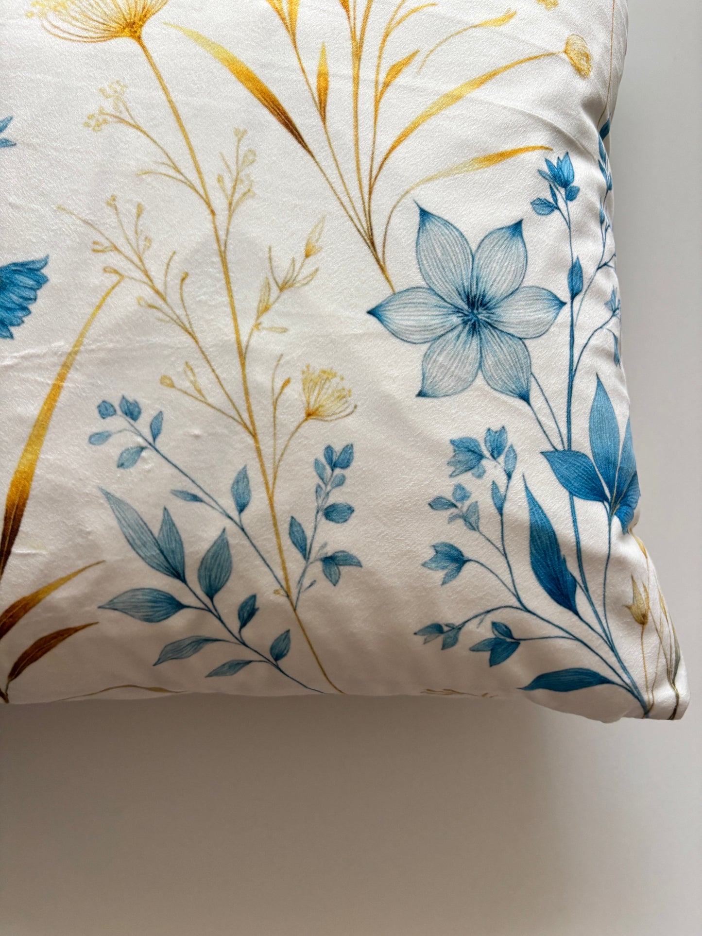 Golden Meadow Floral Cushion Cover – 45x45cm