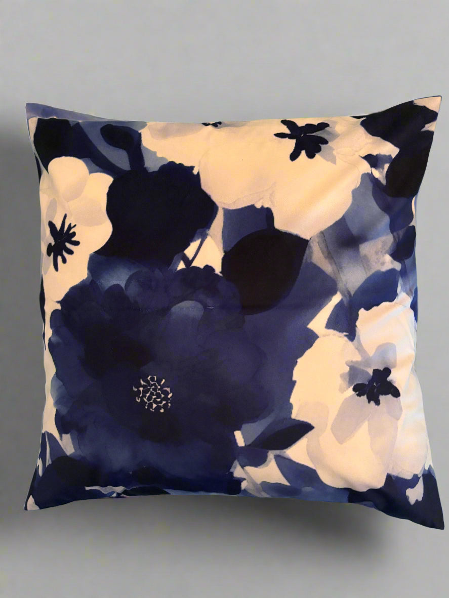 Midnight Blue Floral Cushion Cover – 45x45cm