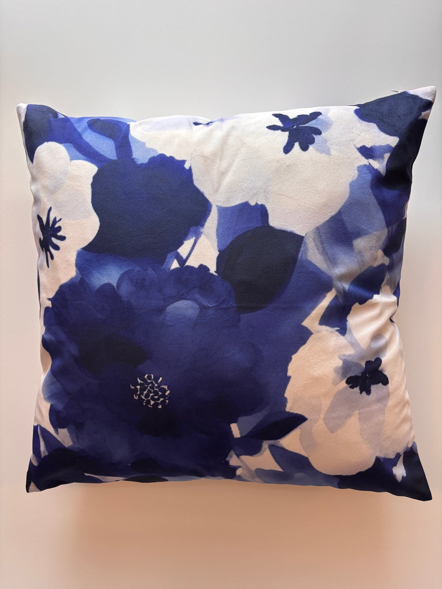 Midnight Blue Floral Cushion Cover – 45x45cm
