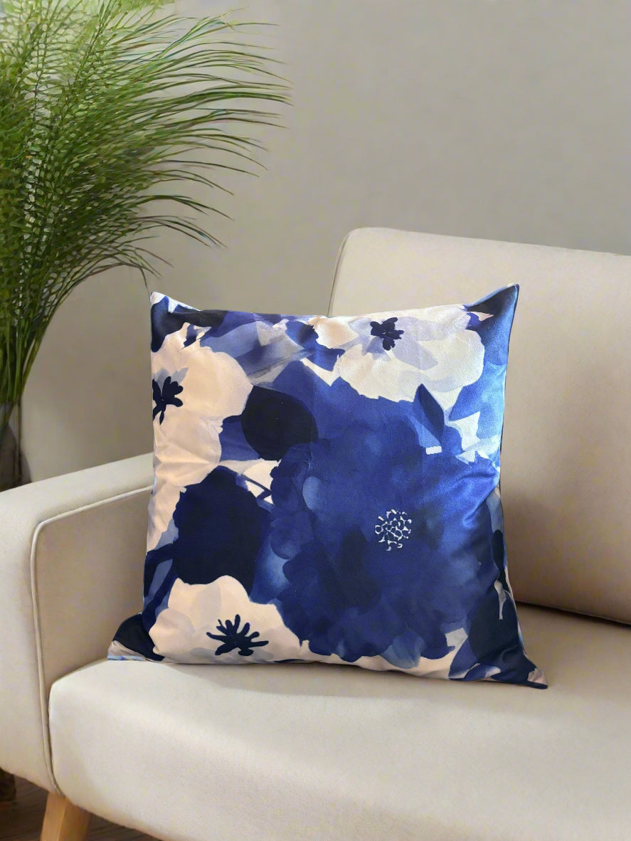 Midnight Blue Floral Cushion Cover – 45x45cm