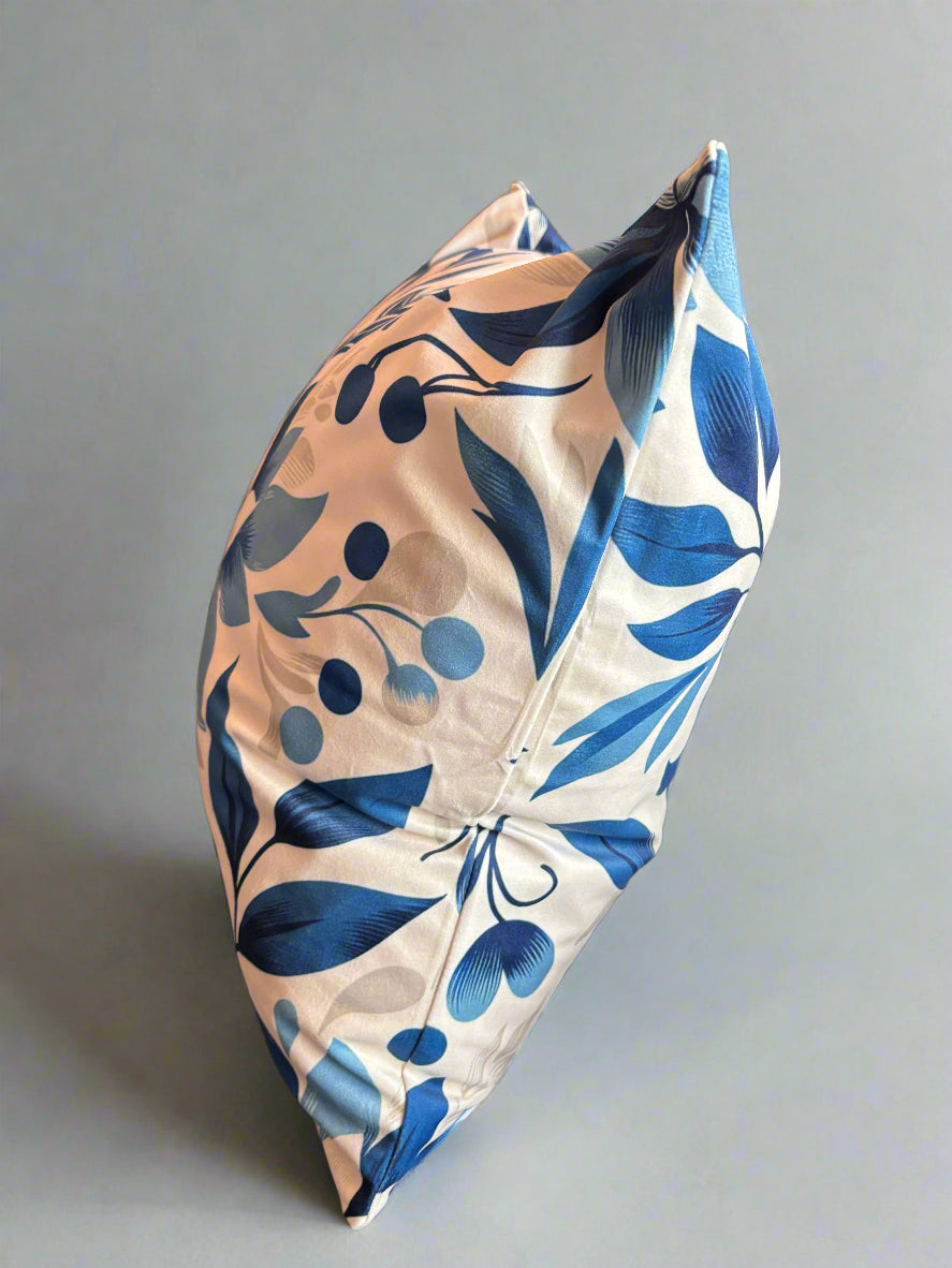 Ivory & Navy Bloom Cushion Cover – 45x45cm