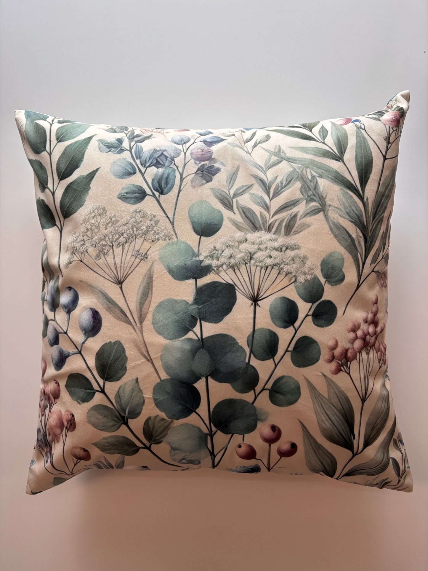 Sage Green Floral Cushion Cover – 45x45cm