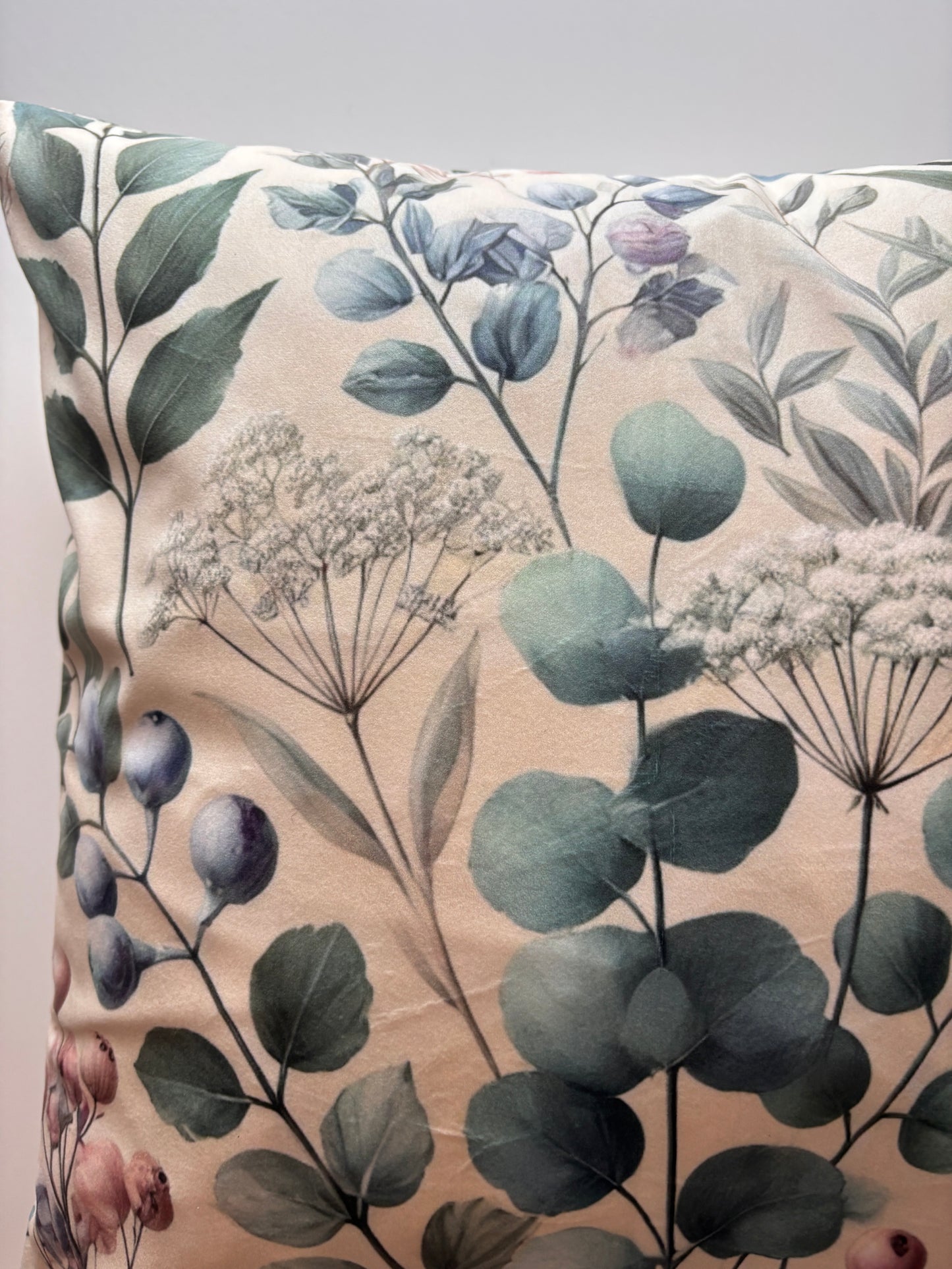 Sage Green Floral Cushion Cover – 45x45cm