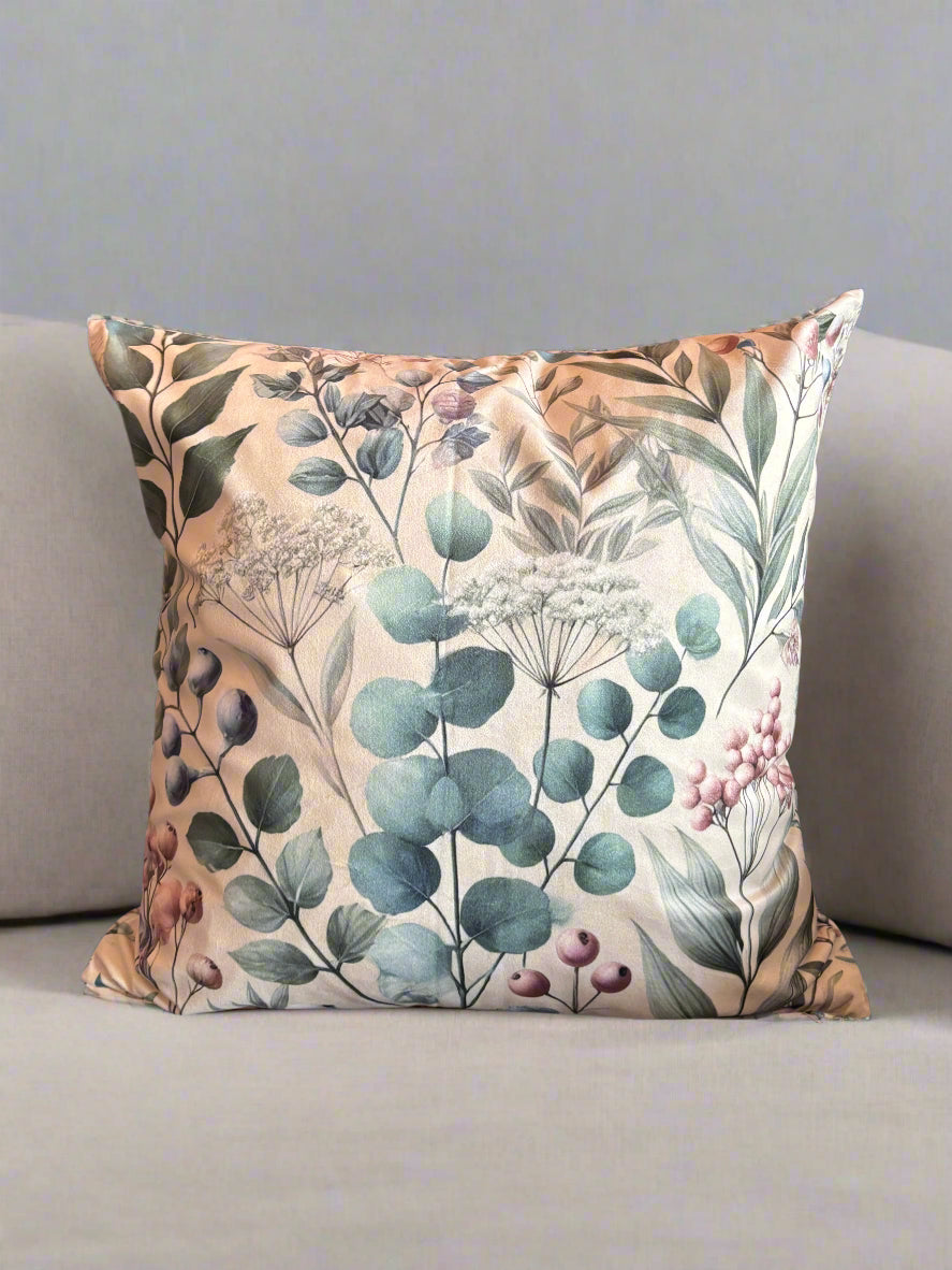 Sage Green Floral Cushion Cover – 45x45cm