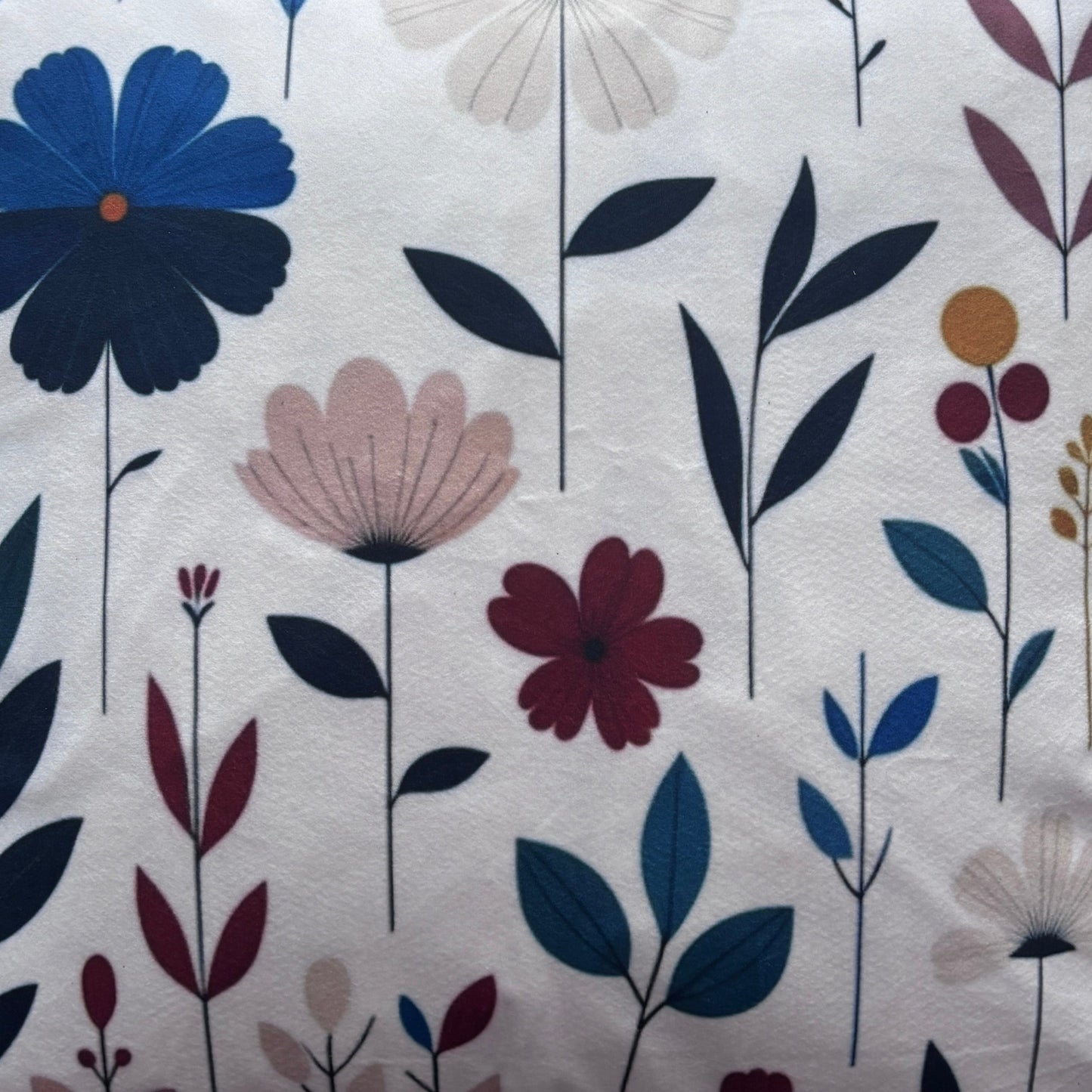 Soft White & Blue Bloom Cushion Cover – 45x45cm