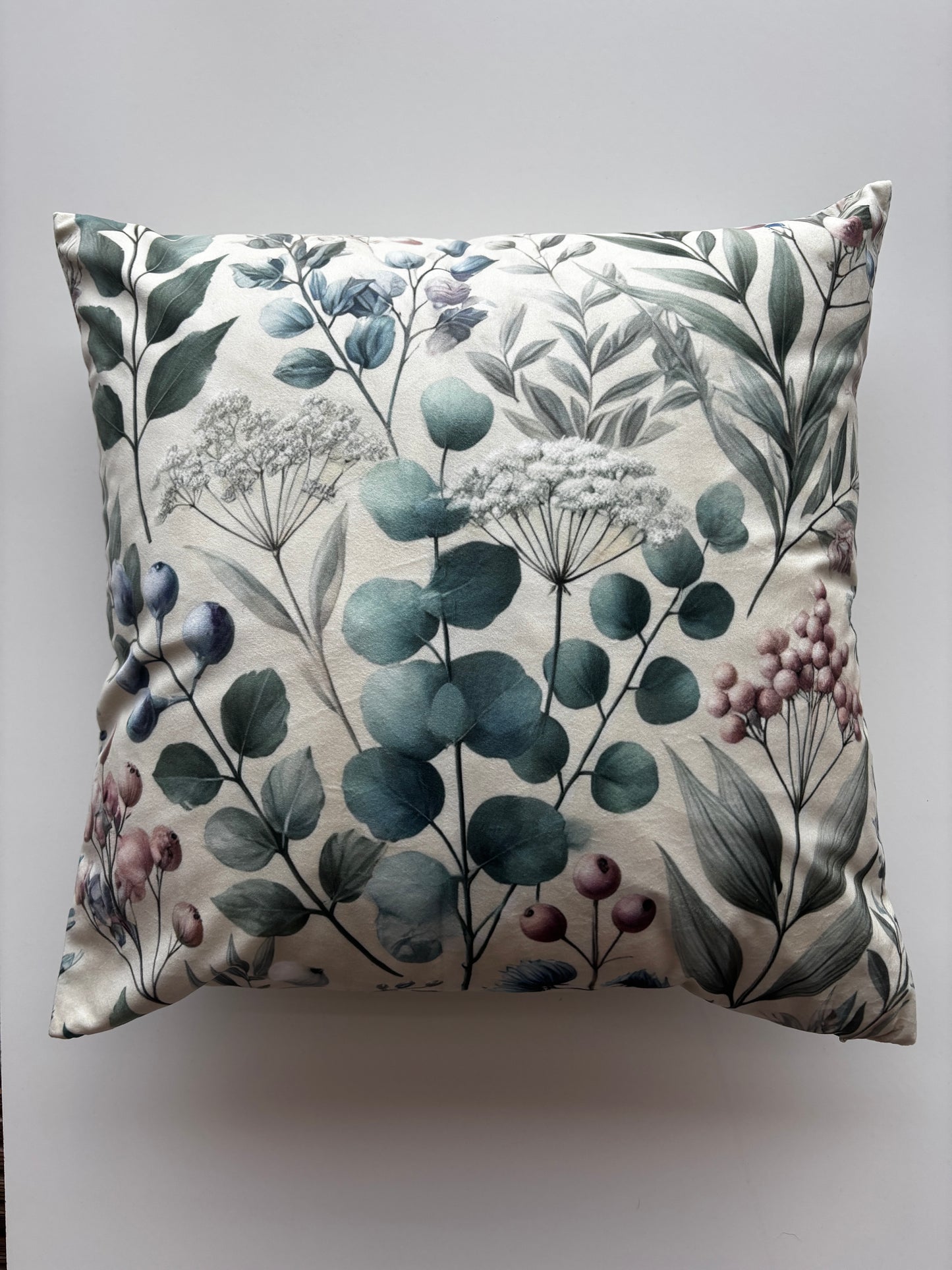 Sage Green Floral Cushion Cover – 45x45cm