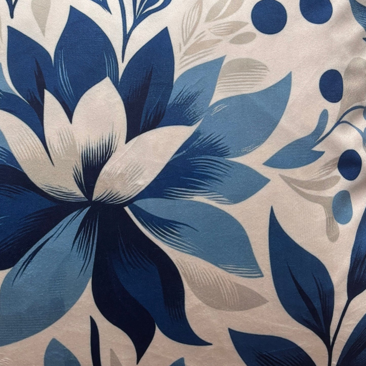 Ivory & Navy Bloom Cushion Cover – 45x45cm